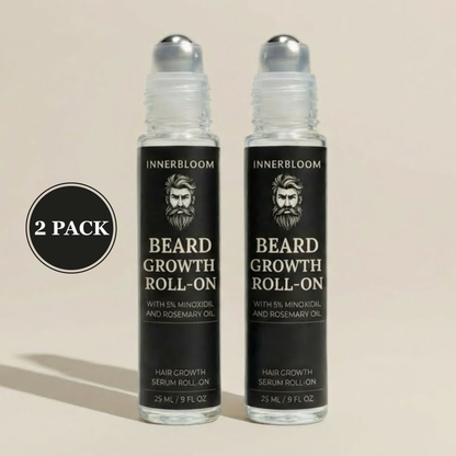 Innerbloom™ Beard Growth Roller with 5% Minoxidil & Rosemary Oil (Pack of 2)