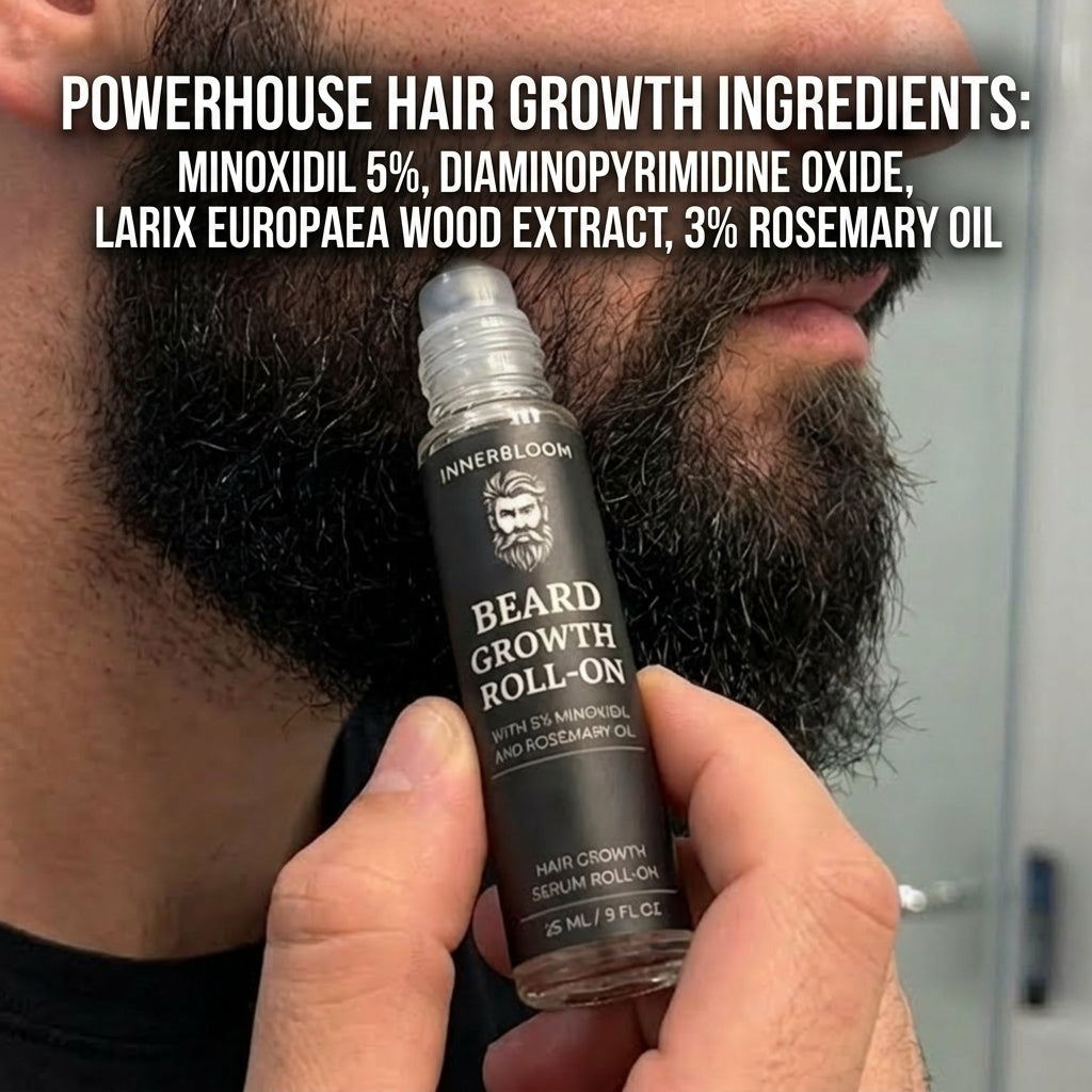 Innerbloom™ Beard Growth Roller with 5% Minoxidil & Rosemary Oil